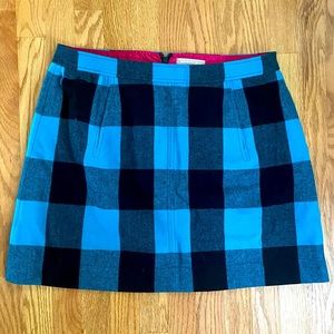 Banana Republic Buffalo Check Wool Mini Skirt